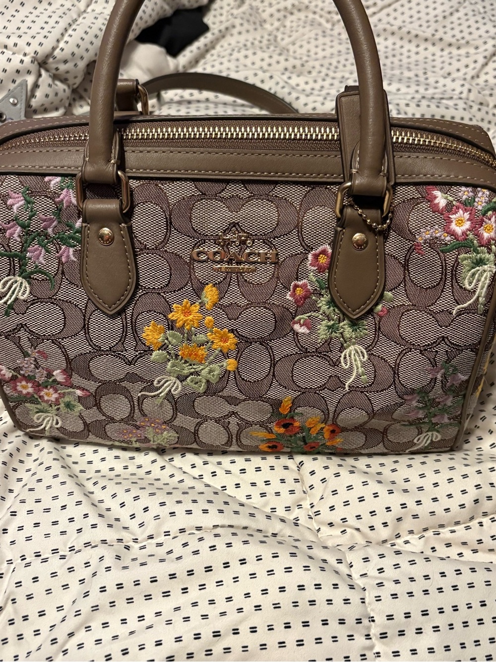 Coach Jacquard Floral Medium Rowan